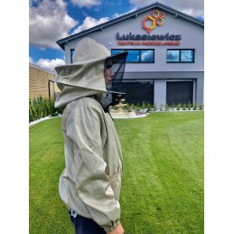 4BEE megztinis su užtrauktuku su kepure, smėlio spalvos, patvarus, kvėpuojantis, L dydis