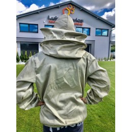 4BEE megztinis su užtrauktuku su kepure, smėlio spalvos, patvarus, kvėpuojantis, L dydis