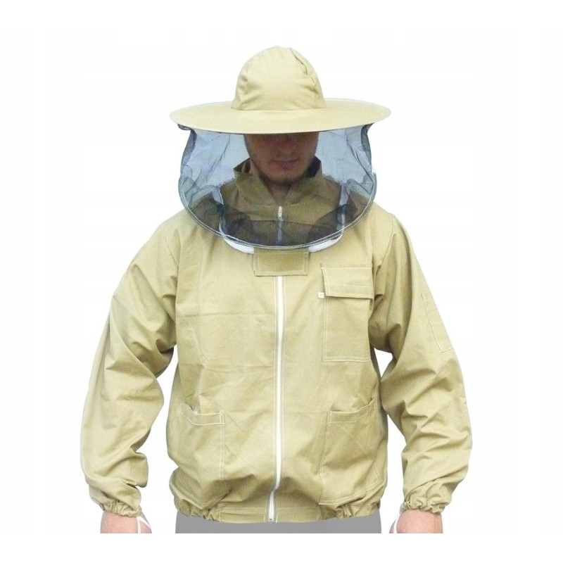 Bitininkystės megztinis su kepure ir užtrauktuku, XXXL dydis