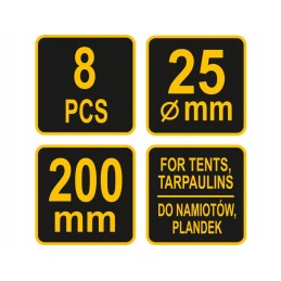 Elastinė virvelė 20 cm su kamuoliuku brezentams tvirtinti