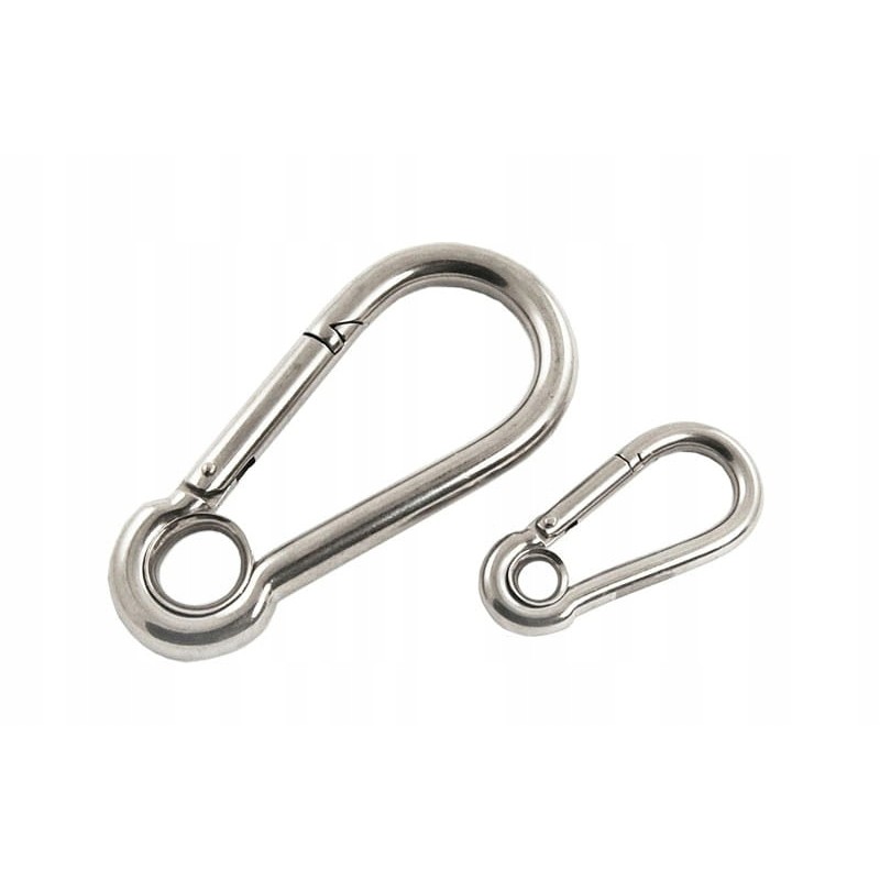 Nerūdijančio plieno karabinas su 4 mm antpirščiu