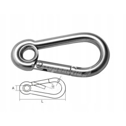 Nerūdijančio plieno karabinas su 4 mm antpirščiu