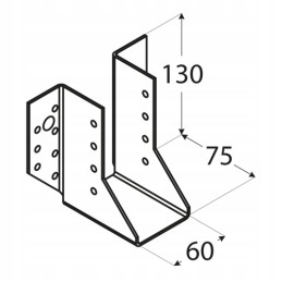 Išorinis tvirtinimas prie atraminės sijos, 60 cm