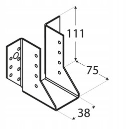 Tvirtinimas prie išorinės atraminės sijos, 38 cm