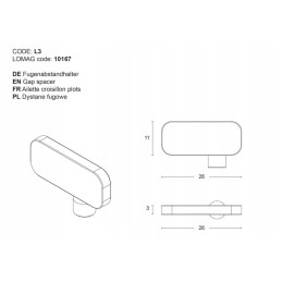 L3 tarpikliai 3mm laikikliams - 10 vnt.