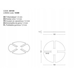 SH100 guminės poveržlės 1,5 mm laikikliams 4 vnt