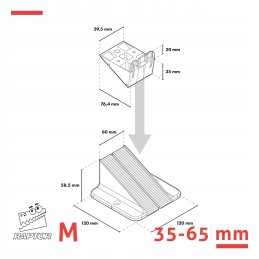 Regulējams ķīļveida kronšteins RPTOR M - 35-65 mm - sijām