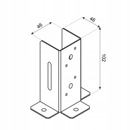 Stulpo pagrindas prisukamas prie betono – atviras – PSP DX