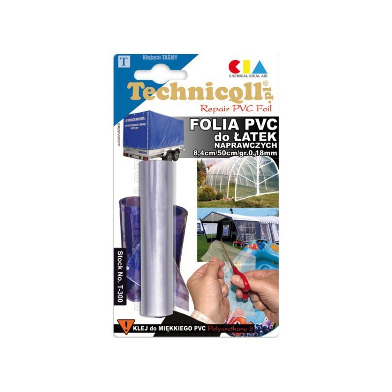 PVC folija remontiniams lopams 8,4 x 50 cm 0,18 mm