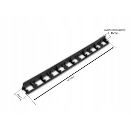 GARDEN LAWN EDGE 1m BLACK 45/1000mm RIM-BORD TYPE2 Bradas