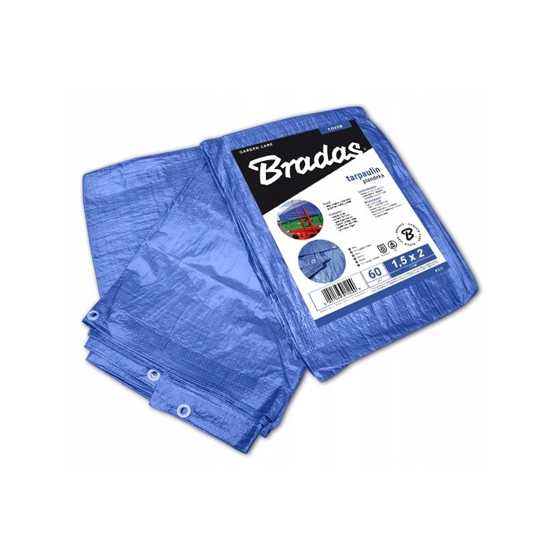 Brezentas sustiprintas su kilpomis Mėlyna 1,5 x 2 m 60g / m2