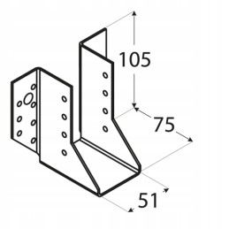 Tvirtinimas prie išorinės atraminės sijos, 51 cm