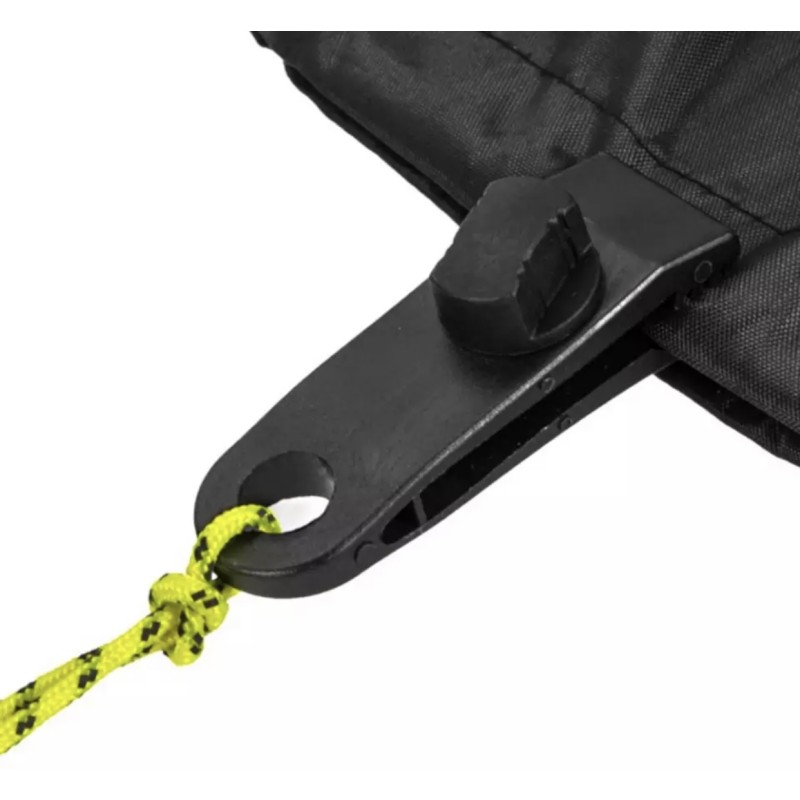 Gripper tensioner hook for securing tarpaulins roof