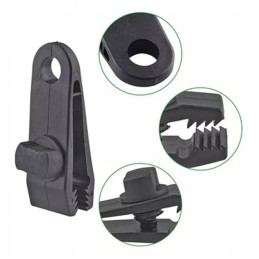 Gripper tensioner hook for securing tarpaulins roof