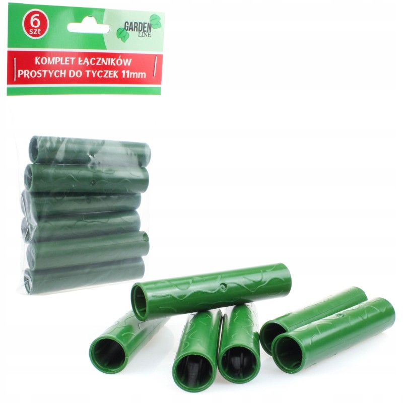 SET OF 6 STRAIGHT POLE CONNECTORS 11MM