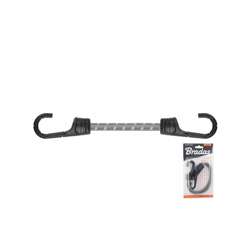 Elastinių juostų rinkinys su metaliniu kabliuku 0,8 x 40cm pilkas BCH2-08040GY-B Bradas