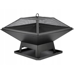 Kvadrātveida dārza ugunskura bedre 45 cm ar vāku