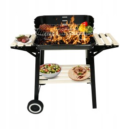 Garden charcoal grill with adjustable grate