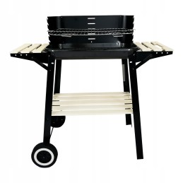 Garden charcoal grill with adjustable grate