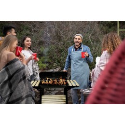Garden charcoal grill with adjustable grate