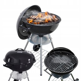 Garden charcoal grill with lid round vl10 black