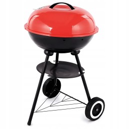 Ümmargune kaanega söegrill, ratastel grill, kerakujuline grill, 43 cm