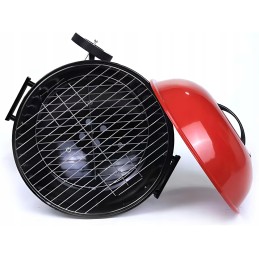 Apaļš ogļu grils ar vāku, grils uz ritenīšiem, sfērisks grils, 43 cm
