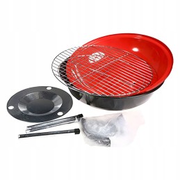 Round charcoal grill with cover grill on wheels spherical grill 43 cm