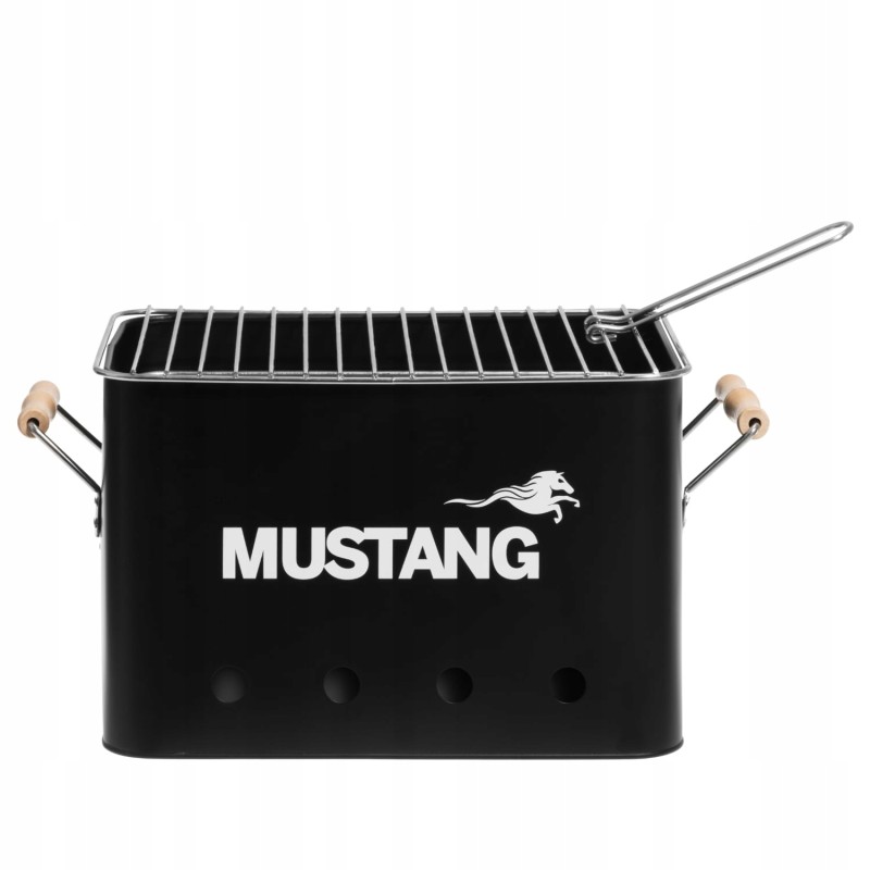Tūristu pārnēsājama ogļu grila ballīšu kaste 32x21 cm melns mustangs