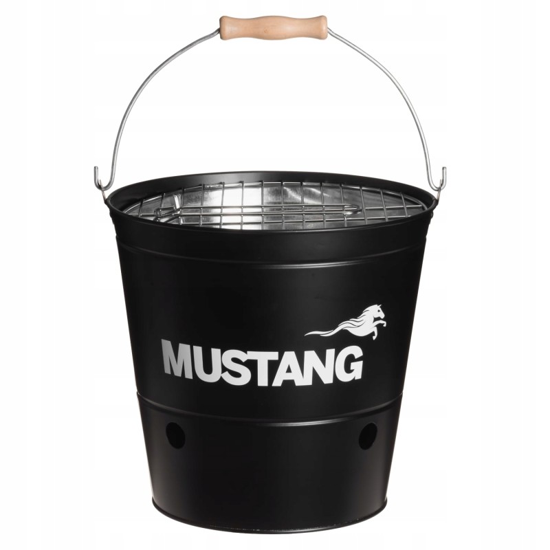 Portable charcoal camping grill party bucket 32x21 cm black - mustang