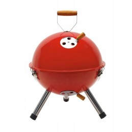 Portable round garden charcoal camping grill with cover