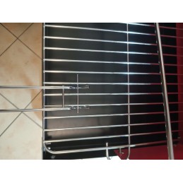 Kaasaskantav aia söegrill, kroomitud rest, pliit, rattad, riiulid