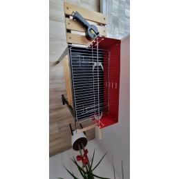 Kaasaskantav aia söegrill, kroomitud rest, pliit, rattad, riiulid
