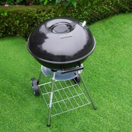 Garden charcoal grill with lid round vl10 black