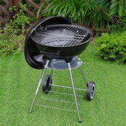 Garden charcoal grill with lid round vl10 black