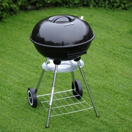 Garden charcoal grill with lid round vl10 black