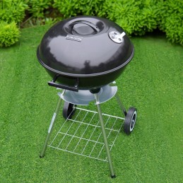 Garden charcoal grill with lid round vl10 black