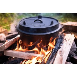 Hunting cauldron, cast iron, Hungarian pot, roasts on the campfire, grill, 6l