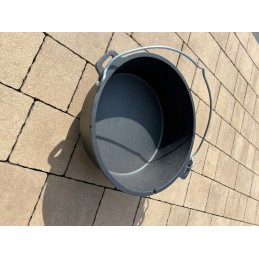 Medžioklės katilas, ketaus, vengriškas puodas, kepsniai laužui, grilis, 6l