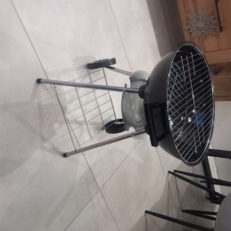 Aia söegrill kaanega, suur ümmargune tuhapann, rattad, riiul