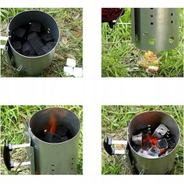 Chimney for grill, coal, briquettes, fire, fireplace, xxl, 30.5 x 19 cm