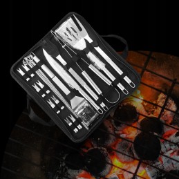 Barbekjū piederumu komplekts XXL piederumi 25 elementi Teflona paklājiņu komplekts