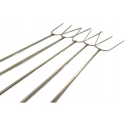 Sticks for barbecue fire, stainless steel, 120 cm, 5 pieces, fork + hanger