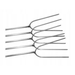 Sticks for barbecue fire, stainless steel, 120 cm, 5 pieces, fork + hanger
