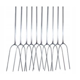 Sticks for barbecue fire, stainless steel, 120 cm, 5 pieces, fork + hanger
