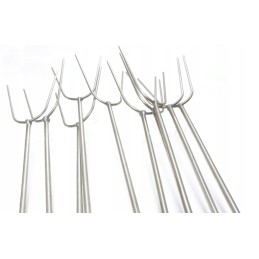 Sticks for barbecue fire, stainless steel, 120 cm, 5 pieces, fork + hanger