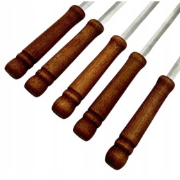 Sticks for barbecue fire, stainless steel, 120 cm, 5 pieces, fork + hanger
