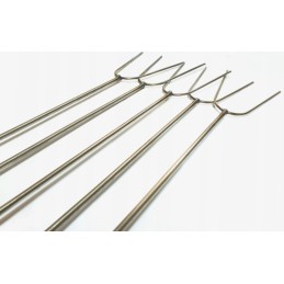 Sticks for barbecue fire, stainless steel, 120 cm, 5 pieces, fork + hanger