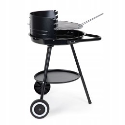 Garden charcoal grill, round grate with adjustable grate height