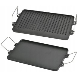Cast iron double-sided plate grill grate fireplace grill pan